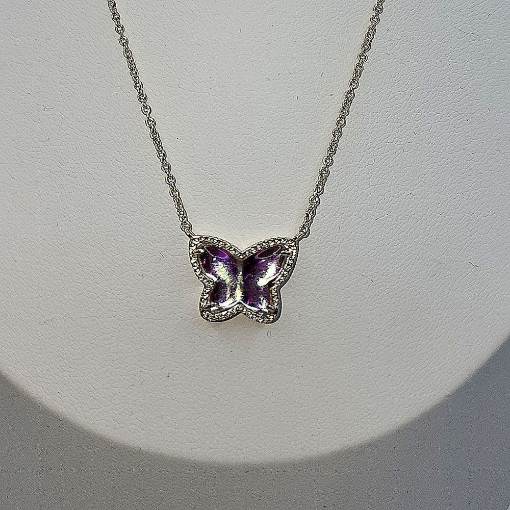 Kendra Scott Lillia Butterfly Lillia Pendant Necklace Gold Tone NWOT